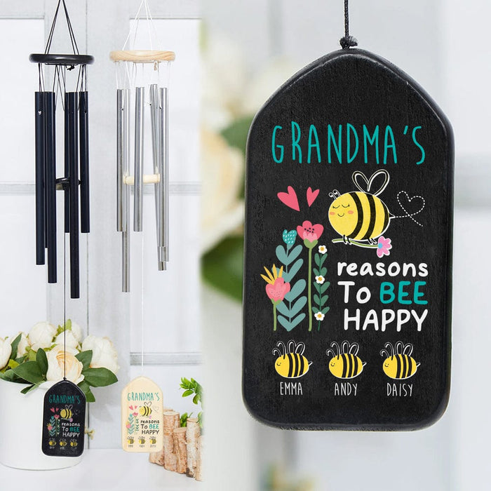 GeckoCustom Reason To Be Happy Family Wind Chimes Personalized Gifts K228 889895