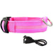 GeckoCustom Rechargeable Waterproof LED Glowing Dog Collars Pink usb charging / XS neck 28-40cm