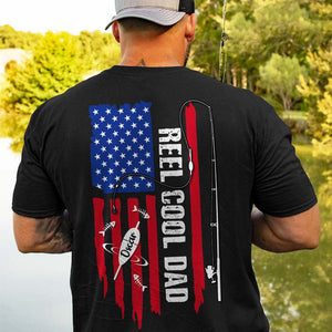 GeckoCustom Reel Cool Dad America Flag Back Fishing Shirt N304 888272