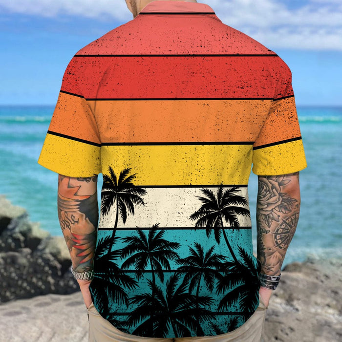 GeckoCustom Retro Sunset Hawaiian Shirt T286 888415