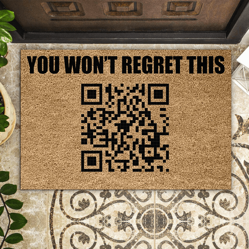 GeckoCustom Rick Astley Rick Roll Funny QR Doormat HA75 891114