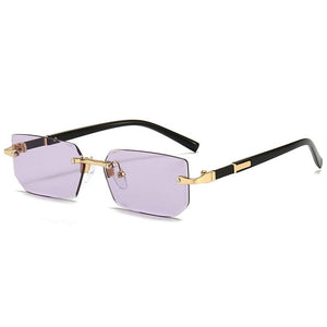 GeckoCustom Rimless Sunglasses Rectangle Fashion Popular Women Men Shades Small Square Sun Glasses For Female male Summer Traveling Oculos 10