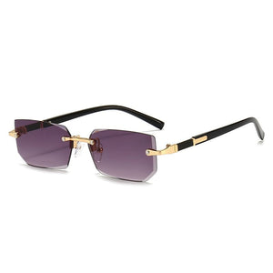 GeckoCustom Rimless Sunglasses Rectangle Fashion Popular Women Men Shades Small Square Sun Glasses For Female male Summer Traveling Oculos 6
