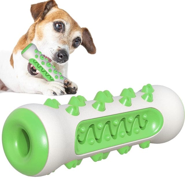GeckoCustom Safe Puppy Dental Care Soft Pet Toothbrush Toys Chew Cleaning Teeth Upgrade Green