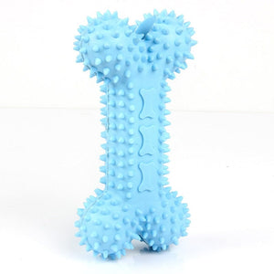 GeckoCustom Safe Puppy Dental Care Soft Pet Toothbrush Toys Chew Cleaning Teeth 14CM Blue