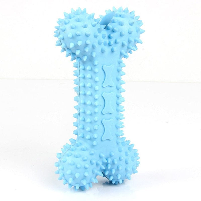 GeckoCustom Safe Puppy Dental Care Soft Pet Toothbrush Toys Chew Cleaning Teeth 14CM Blue