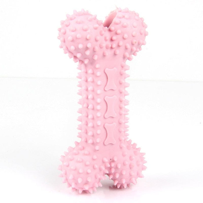 GeckoCustom Safe Puppy Dental Care Soft Pet Toothbrush Toys Chew Cleaning Teeth 14CM Pink