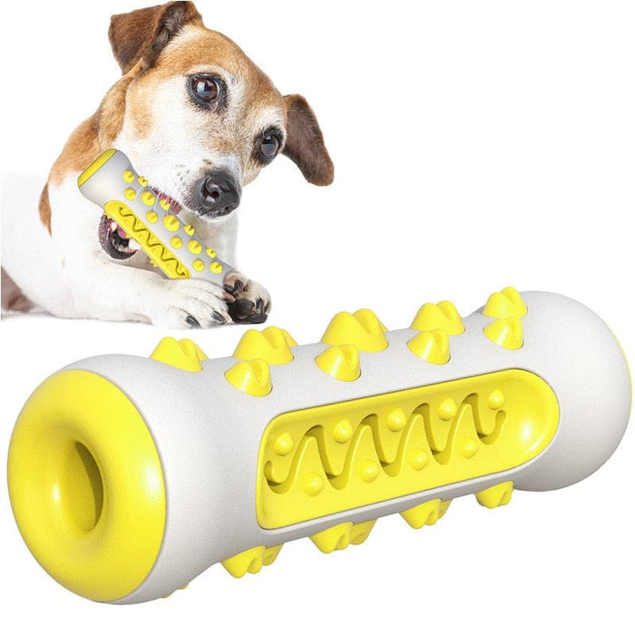 GeckoCustom Safe Puppy Dental Care Soft Pet Toothbrush Toys Chew Cleaning Teeth Upgrade Yellow