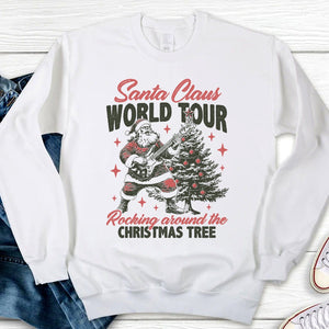 GeckoCustom Santa Claus World Tour Rocking Around The Christmas Tree Sweatshirt HO82 893208