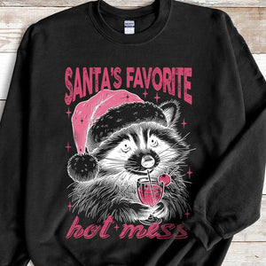 GeckoCustom Santa's Favorite Hot Mess Christmas Dark Sweatshirt HO82 893234