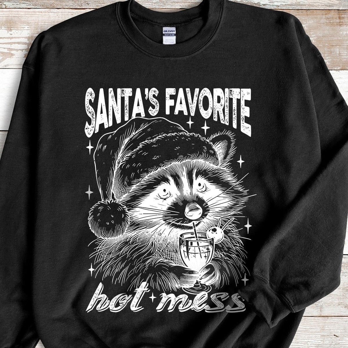 GeckoCustom Santa's Favorite Hot Mess Christmas Dark Sweatshirt HO82 893234