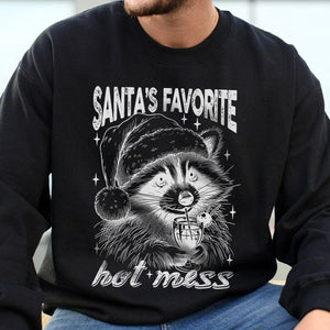 GeckoCustom Santa's Favorite Hot Mess Christmas Dark Sweatshirt HO82 893234