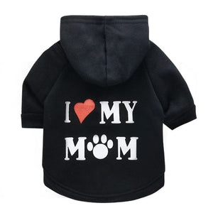 GeckoCustom Security Cat Clothes Pet Cat Coats Jacket Hoodies For Cats Outfit Warm Pet Clothing Rabbit Animals Pet Costume For Small Dogs MOM Black / XS