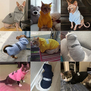GeckoCustom Security Cat Clothes Pet Cat Coats Jacket Hoodies For Cats Outfit Warm Pet Clothing Rabbit Animals Pet Costume For Small Dogs