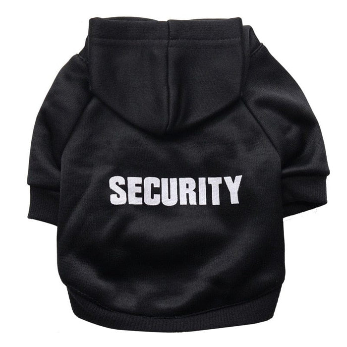 GeckoCustom Security Dog Clothes Small Dog Hoodie Coat Chihuahua Dog Sweatshirt French Bulldog Warm Puppy Clothes Hoodie For Dog XS-L Black Security / XS