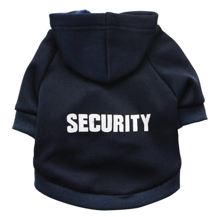 GeckoCustom Security Dog Clothes Small Dog Hoodie Coat Chihuahua Dog Sweatshirt French Bulldog Warm Puppy Clothes Hoodie For Dog XS-L Navy Blue Security / XS