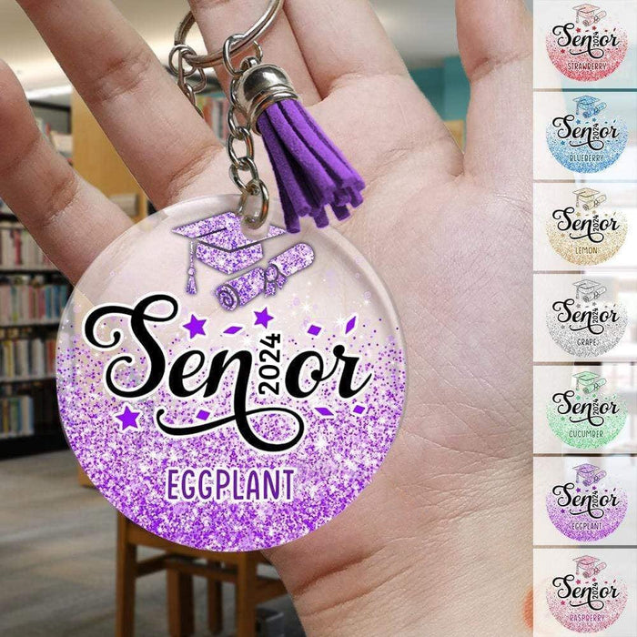 GeckoCustom Senior 2023 Graduation Glitter Keychain, Back To School Gift HN590