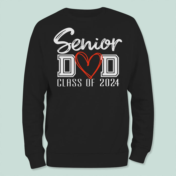 GeckoCustom Senior Dad Class Of 2024 Graduation Dark Shirt NHS87 HN590