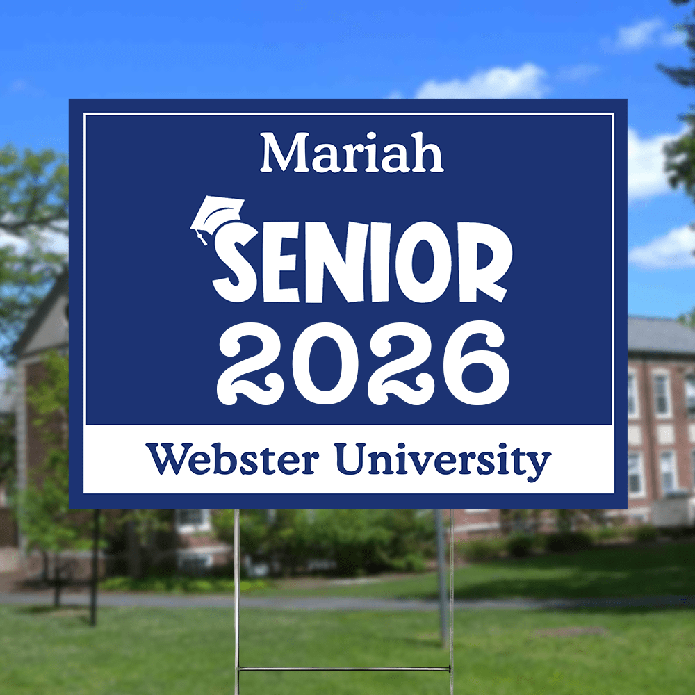 GeckoCustom Senior Yard Sign 18x24'' Ver2 - Made in USA (H-Stake Stand Included), Graduation Day HA75 890373