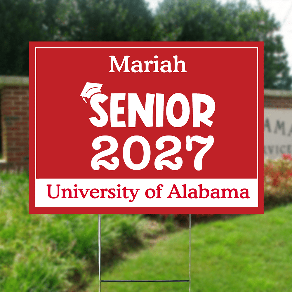 GeckoCustom Senior Yard Sign 18x24'' Ver2 - Made in USA (H-Stake Stand Included), Graduation Day HA75 890373