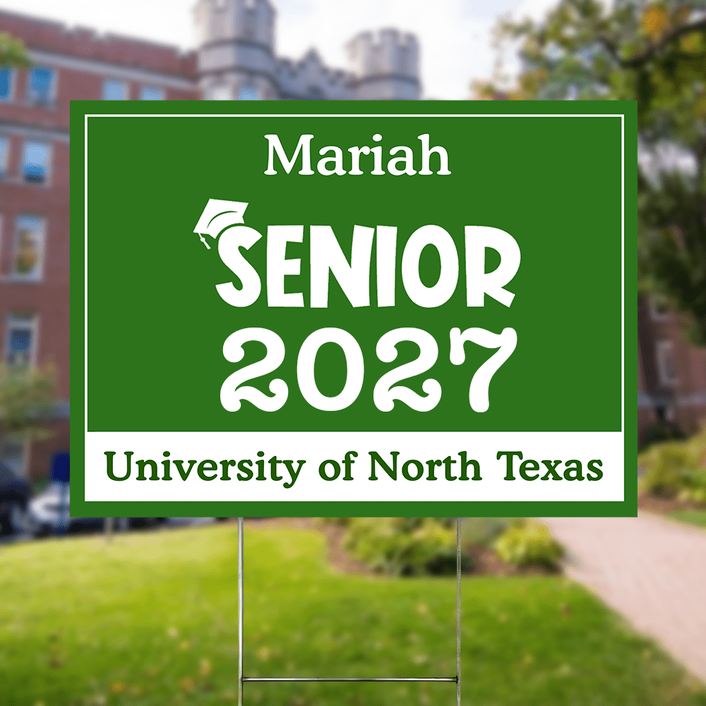 GeckoCustom Senior Yard Sign 18x24'' Ver2 - Made in USA (H-Stake Stand Included), Graduation Day HA75 890373