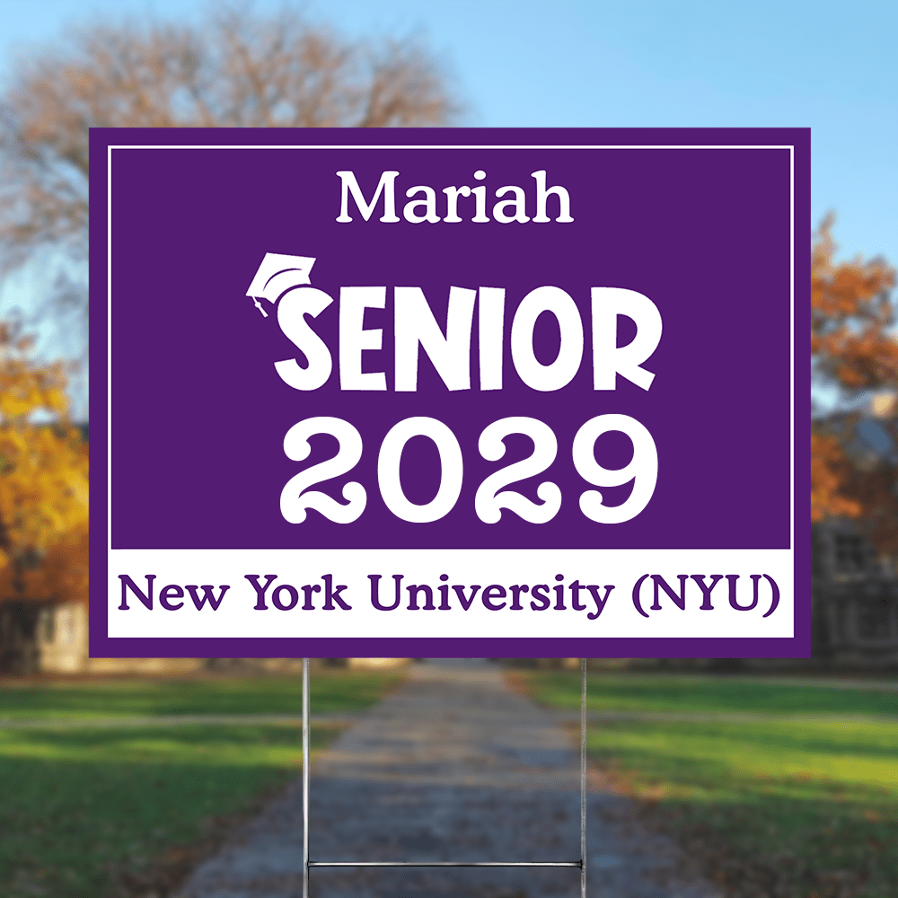 GeckoCustom Senior Yard Sign 18x24'' Ver2 - Made in USA (H-Stake Stand Included), Graduation Day HA75 890373