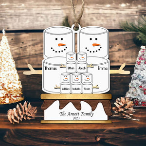 GeckoCustom Snowman Family For Christmas Wood Ornament Personalized Gift N304 889662