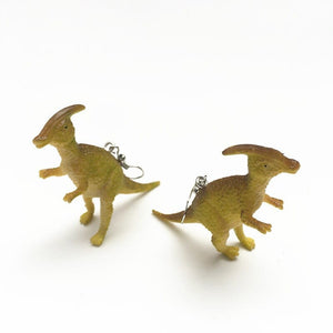 GeckoCustom Soft clay cute animal bite earrings studs - Fun Gift Idea Parasaurolophus