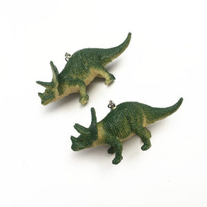 GeckoCustom Soft clay cute animal bite earrings studs - Fun Gift Idea Triceratops