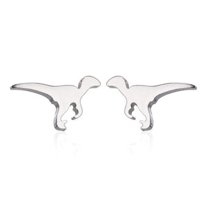 GeckoCustom Soft clay cute animal bite earrings studs - Fun Gift Idea Silver