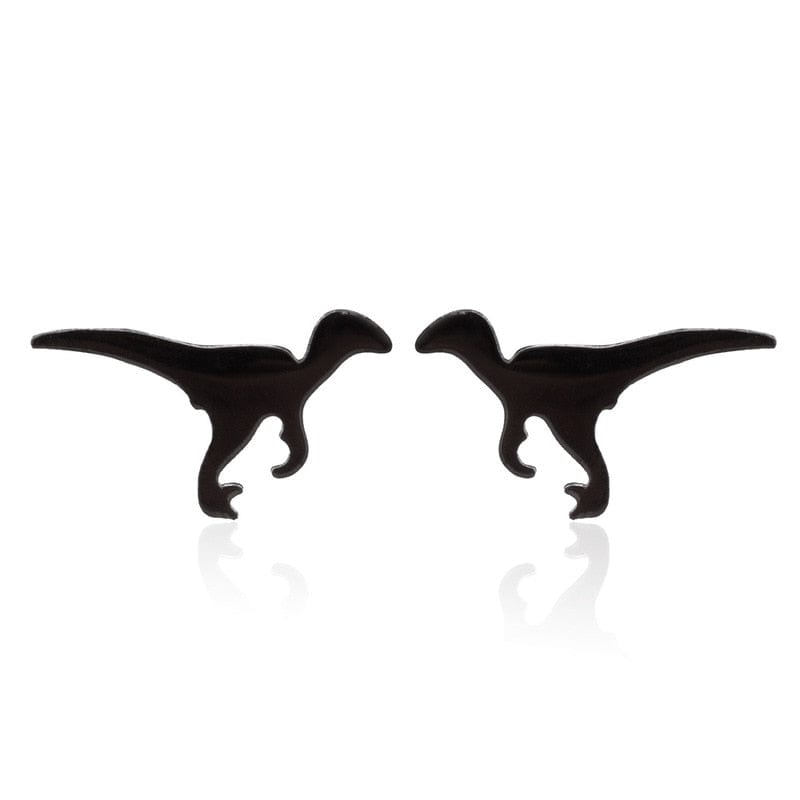 GeckoCustom Soft clay cute animal bite earrings studs - Fun Gift Idea Black