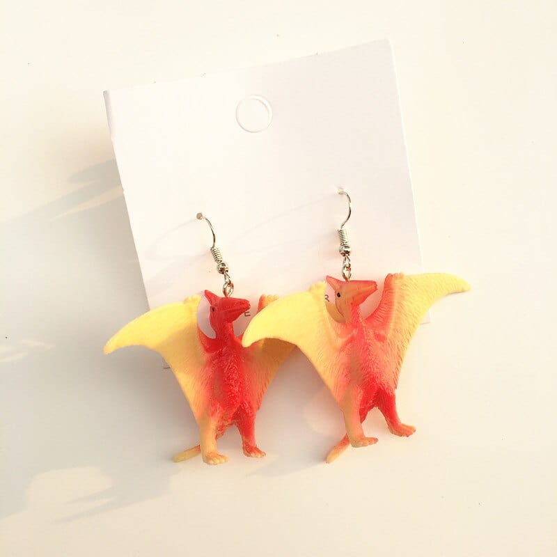 GeckoCustom Soft clay cute animal bite earrings studs - Fun Gift Idea Pterodactyl