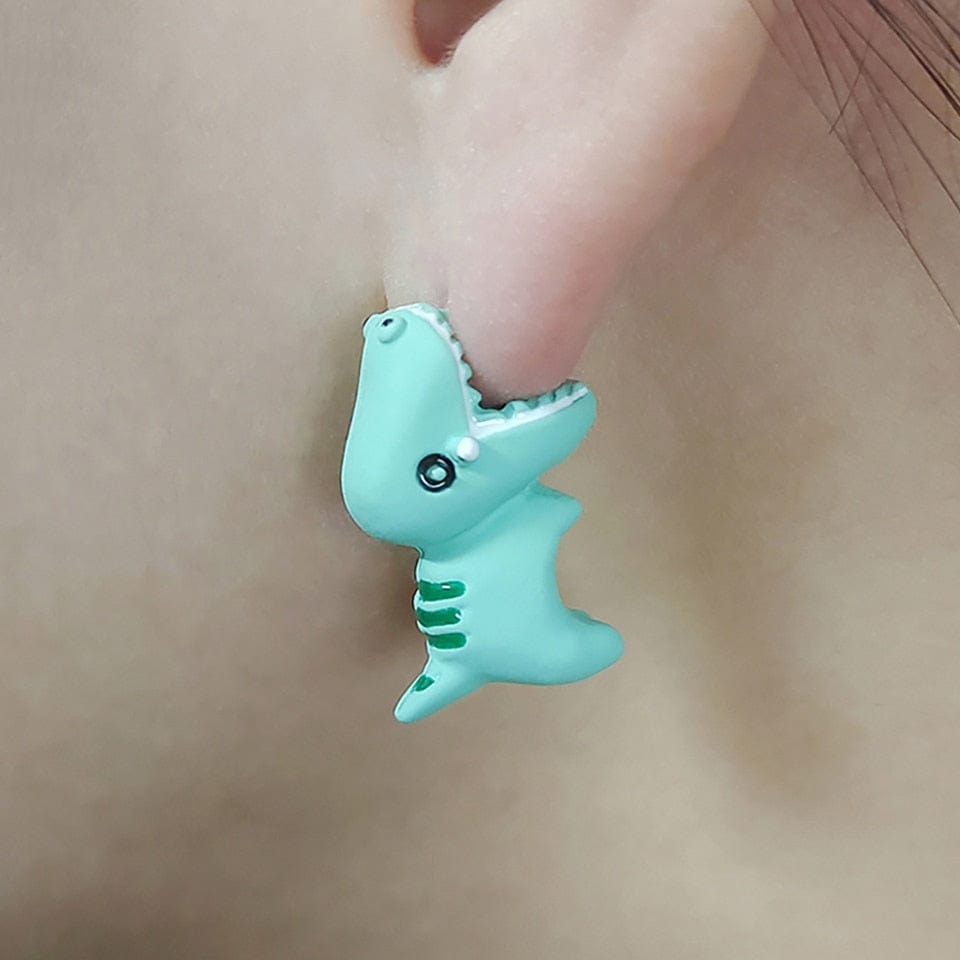GeckoCustom Soft clay cute animal bite earrings studs - Fun Gift Idea