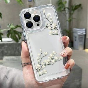 GeckoCustom Soft Clear Phone Case For iPhone 11 Case iPhone 13 14 Pro Max 12 13 Pro Max XR XS X 14 8 7 Plus SE 2022 Butterfly Flower Cover LK70 / For iPhone X XS