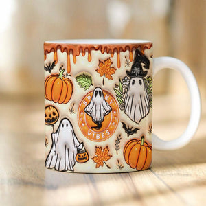 GeckoCustom Spooky Vibes With Pumpkin Halloween Personalized Gift Mug HO82 891336