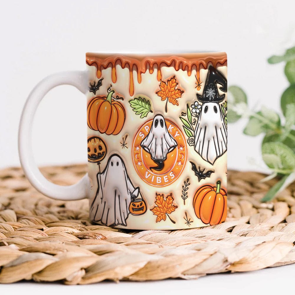 GeckoCustom Spooky Vibes With Pumpkin Halloween Personalized Gift Mug HO82 891336