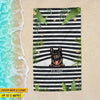 GeckoCustom Summer Horizontal Line Dog Clipart Hawaiian Beach Towel N369 HN590