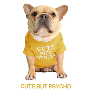 GeckoCustom Summer/Spring Dog Clothes Quality Breathable Pet Clothing Soft Letters Printed French Bulldog Clothes for Small Dogs T-shirt Bright Yellow B / S