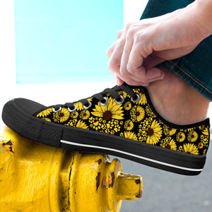 GeckoCustom Sunflower Black Sole Canvas Shoes Personalized Gift T368 889548