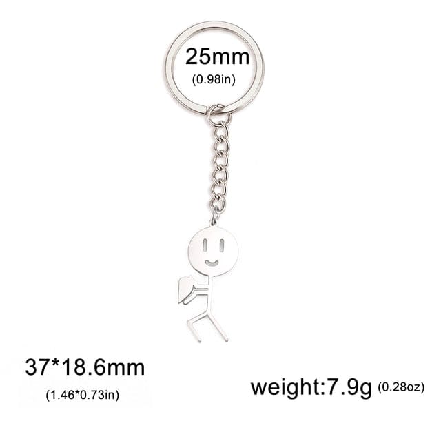 Cute Trend Finger Stickman Keychain - Geckocustom.com