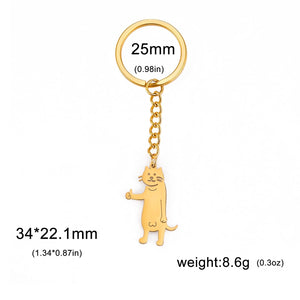 GeckoCustom Teamer Funny Fuxk You Middle Finger Stickman Keychain 2023 Cute Trend School Bag Car Key Pendant Couple New Trinket Gift Keyring Cat-G