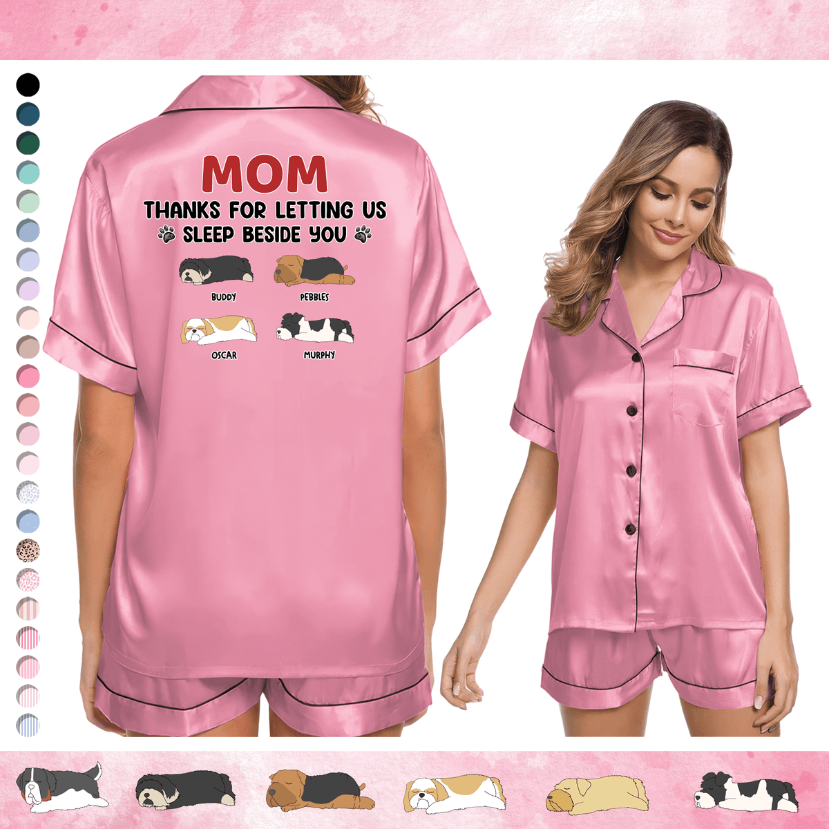 GeckoCustom Thanks For Letting Me Sleep Beside You Dog Pajama Set T368 890869