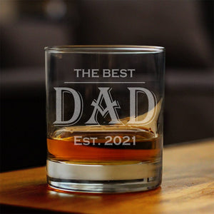 GeckoCustom The Best Dad Rock Glass Personalized Gift TH10 891007 10.5oz