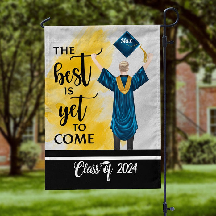 GeckoCustom The Best Is Yet To Come Class Of 2024 - Boy Version Flag, Senior Gift, Graduation Day HN590