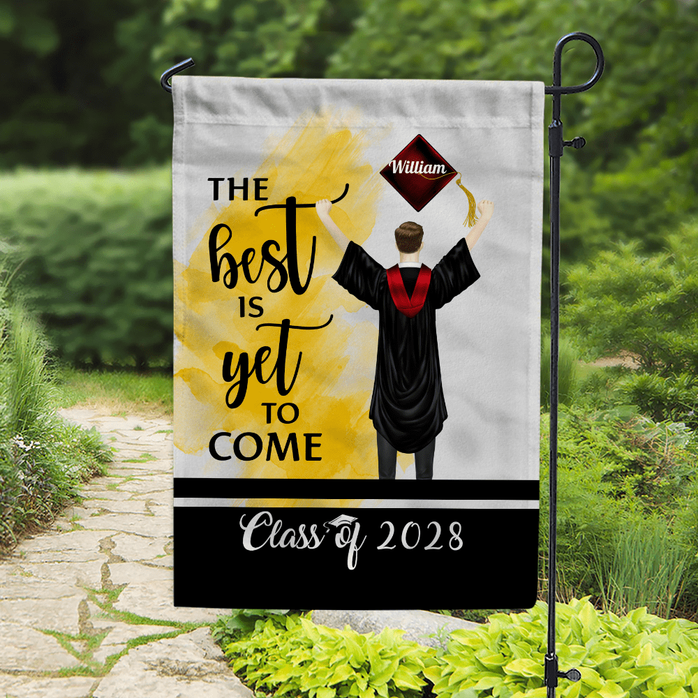 GeckoCustom The Best Is Yet To Come Class Of - Boy Version Flag, Senior Gift, Graduation Day HN590 HA75 891886
