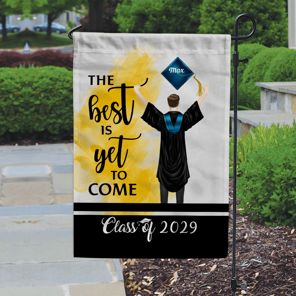 GeckoCustom The Best Is Yet To Come Class Of - Boy Version Flag, Senior Gift, Graduation Day HN590 HA75 891886