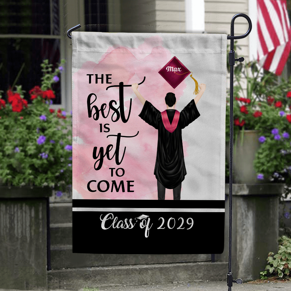 GeckoCustom The Best Is Yet To Come Class Of - Boy Version Flag, Senior Gift, Graduation Day HN590 HA75 891886