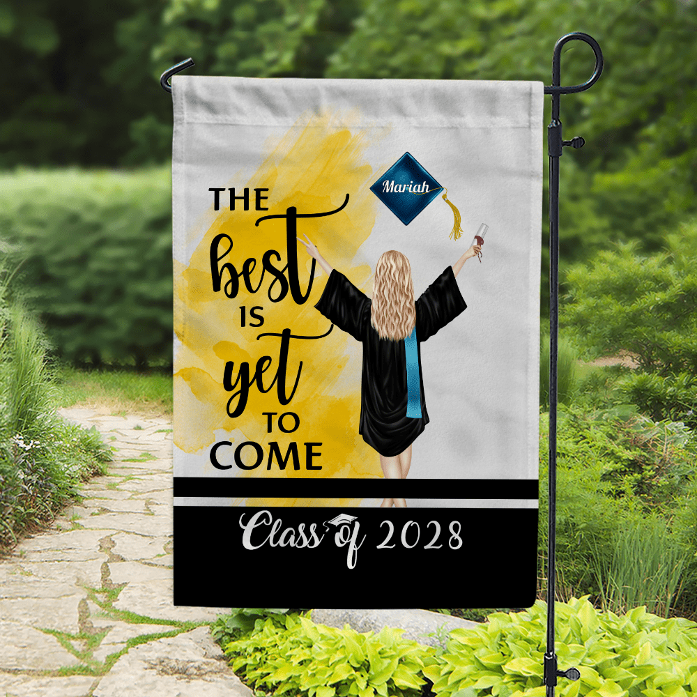 GeckoCustom The Best Is Yet To Come Garden Flag Class of - Girl Version, Senior Gift, Graduation Day HN590 HA75 891882