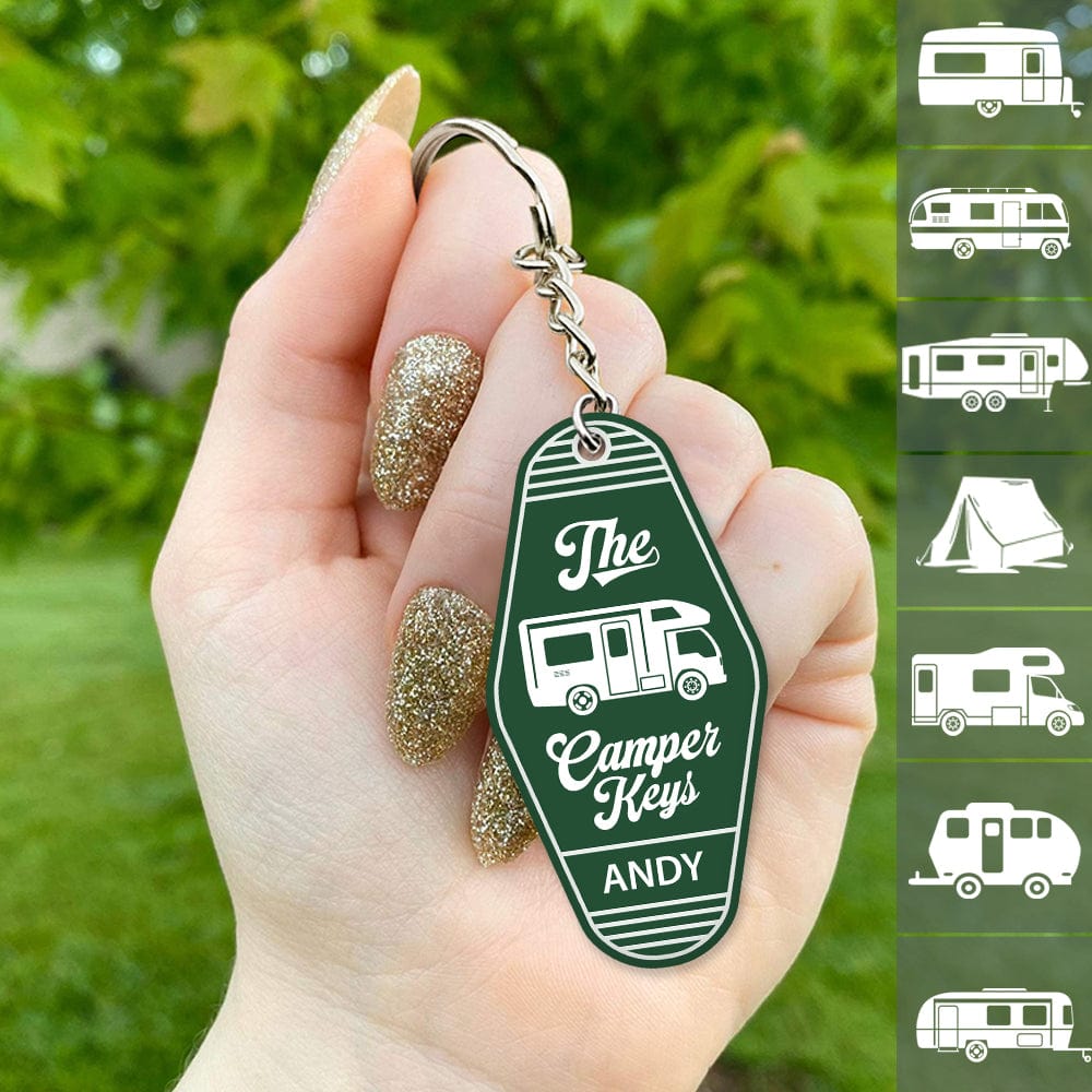 GeckoCustom The Camper Key Camping Acrylic Keychain Personalized Gift K228 889677