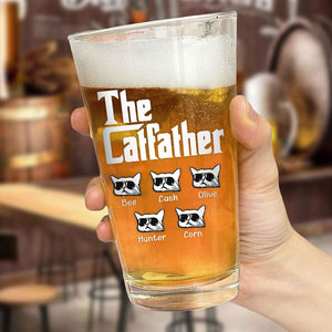 GeckoCustom The CatFather For Cat Lovers Print Beer Glass Personalized Gift HO82 890574 16oz